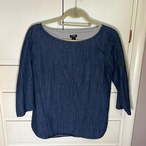J. Crew Boat Neck denim Blouse